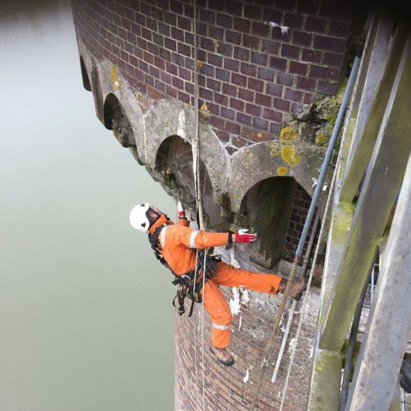 Rope Access Pointing Repairs in Cardiff, South Wales. Rope access specialists opering throughout the south west and the rest of the UK.